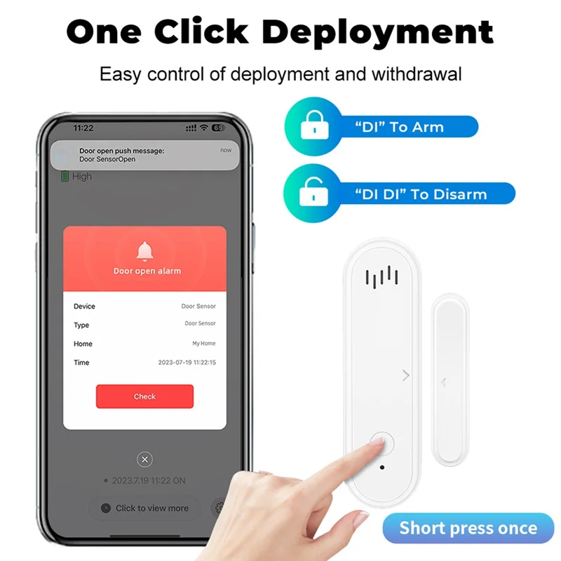 A08F-Tuya Smart Wi-Fi дверной датчик 80 дБ звуковой датчик окна Smart Life Arm Disarm дверной датчик приложение оповещение сигнализации дверной датчик
A08F-Tuya Smart Wi-Fi дверной датчик 80 дБ звуковой датчик окна Smart Life Arm Disarm дверной датчик приложение оповещение сигнализации дверной датчик