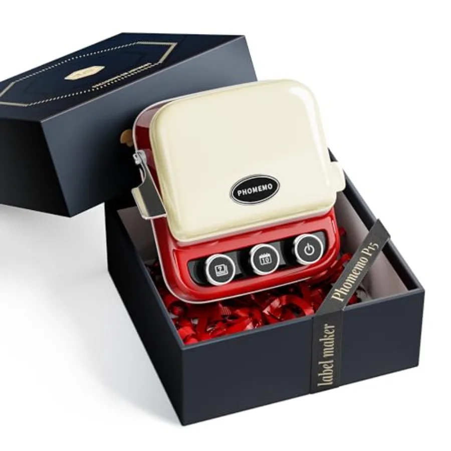 P15 Ribbon Label Printer Custom Text/Icon Mini Bluetooth Portable Label Maker Machine with Tape for Gift Wrap Mother's Day Deco