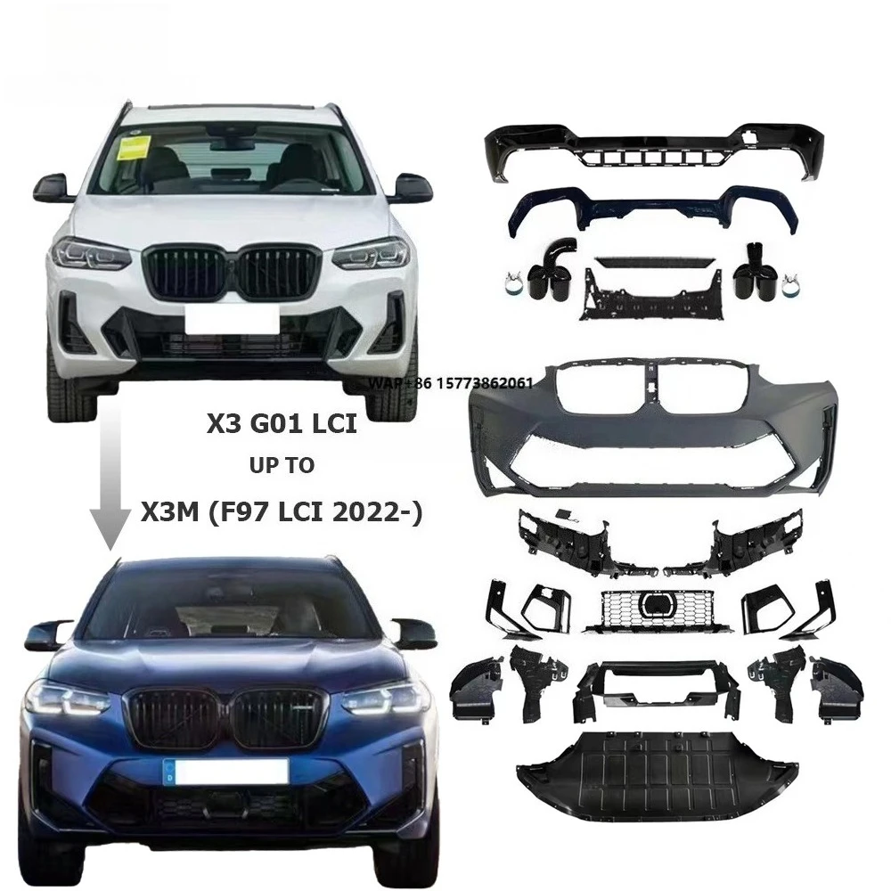 Body Kit for X3 G01 Lci Upgrade to X3M F97 Lci 2022 Year up Car Accessories Car Bumpers Grille Rear Diffuser Exhaust Tips
Body Kit for X3 G01 Lci Upgrade to X3M F97 Lci 2022 Year up Car Accessories Car Bumpers Grille Rear Diffuser Exhaust Tips