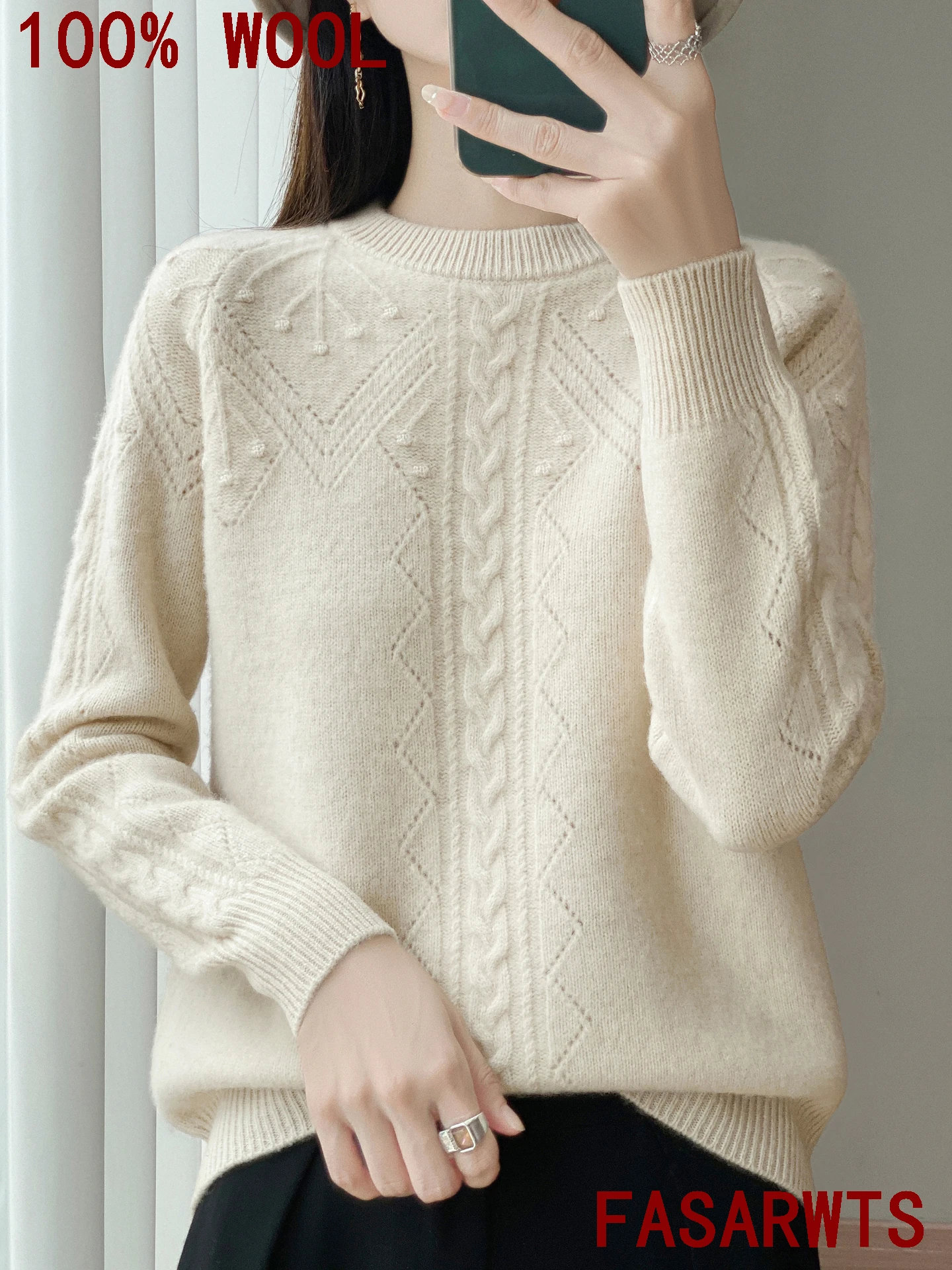 Exquisite Women Sweaters100% Australian Wool Sweater Plus Size Knit Jacquard Hollow Out Fashion ONeck Pullover Autumn WinterTop
Exquisite Women Sweaters100% Australian Wool Sweater Plus Size Knit Jacquard Hollow Out Fashion ONeck Pullover Autumn WinterTop