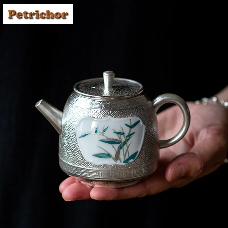 170ml Gilded Silver Window Bamboo Teapot Elegant Tea Infuser Pot Tea Maker Kettle With Ball Hole Teaware Accessories Gift Craft
170ml Gilded Silver Window Bamboo Teapot Elegant Tea Infuser Pot Tea Maker Kettle With Ball Hole Teaware Accessories Gift Craft