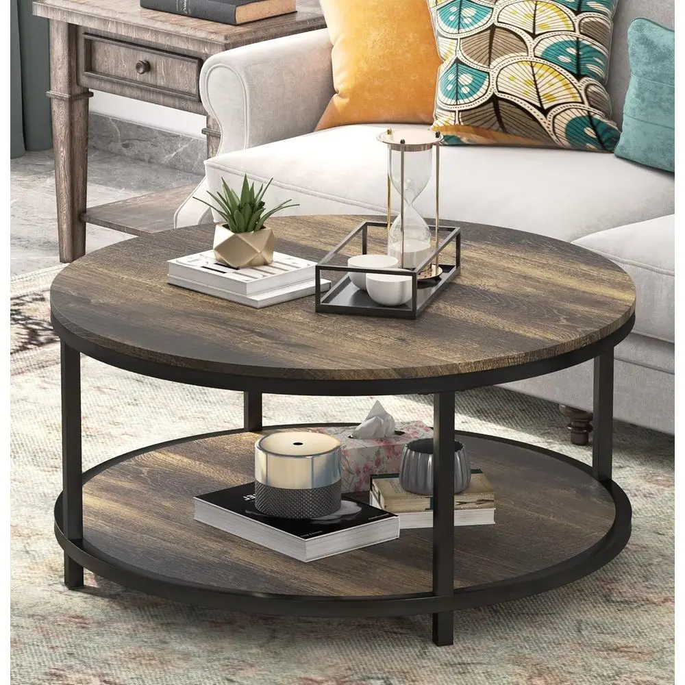 Vintage Industrial 35.8 Rustic Metal Coffee Table with Storage Shelf for Living Room, Easy Assembly, Brown
Vintage Industrial 35.8 Rustic Metal Coffee Table with Storage Shelf for Living Room, Easy Assembly, Brown