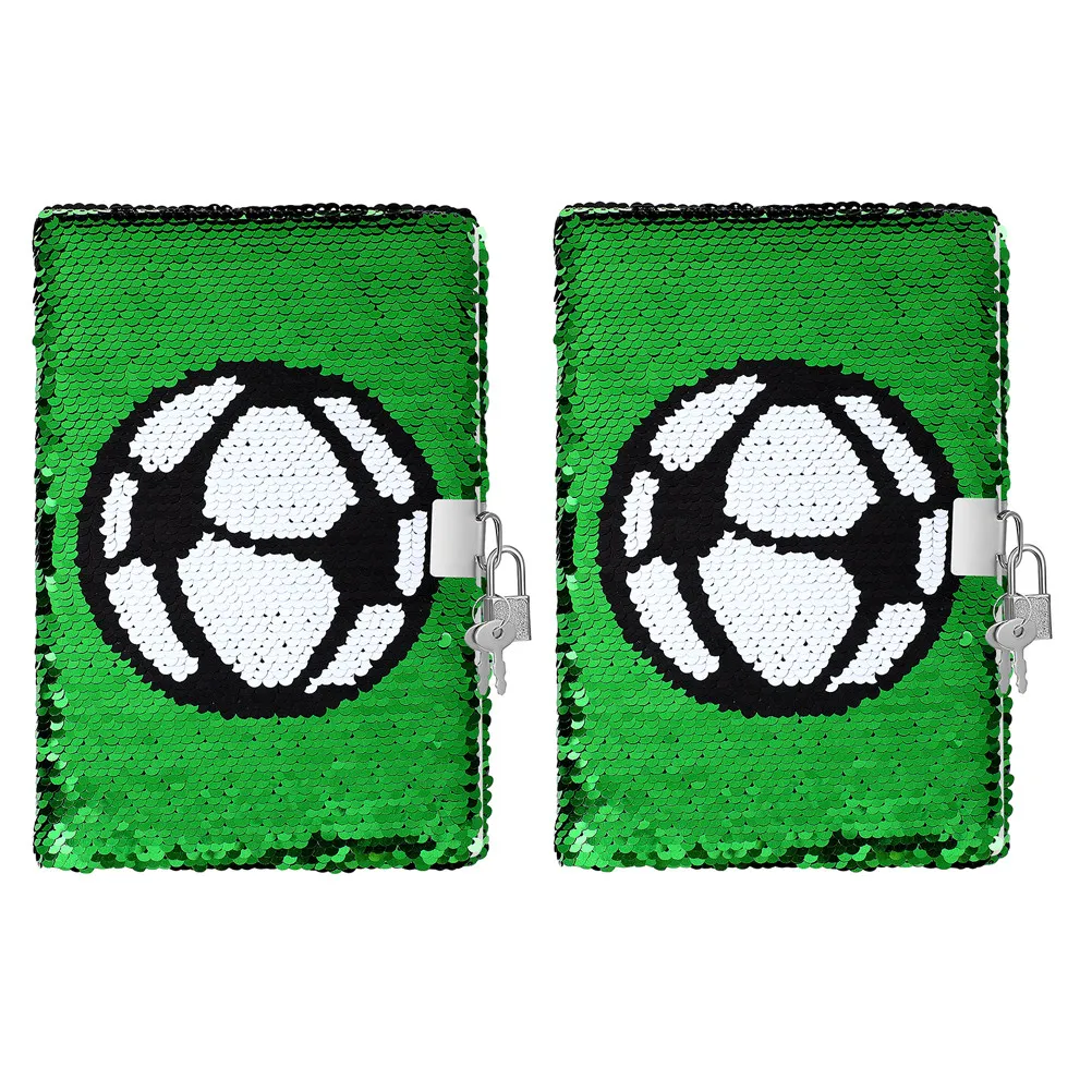 2Pcs Football Notebook Sequin Journal Lock Key Reversible Soccer Diary Party Favor Sports Notepad
2Pcs Football Notebook Sequin Journal Lock Key Reversible Soccer Diary Party Favor Sports Notepad