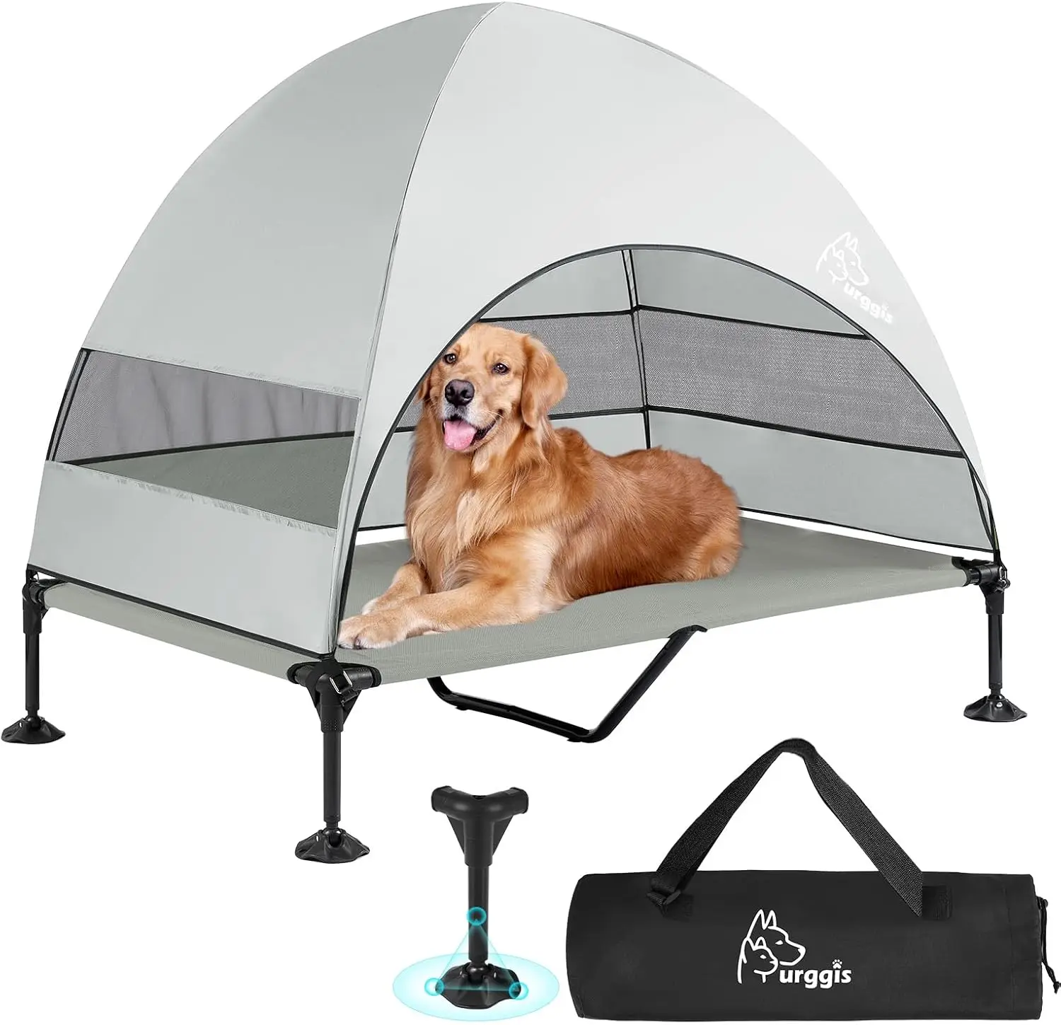 Portable Elevated Dog Bed with Canopy, Stable Anti-Slip Feet for Large Pets Indoor & Outdoor Use
Portable Elevated Dog Bed with Canopy, Stable Anti-Slip Feet for Large Pets Indoor & Outdoor Use