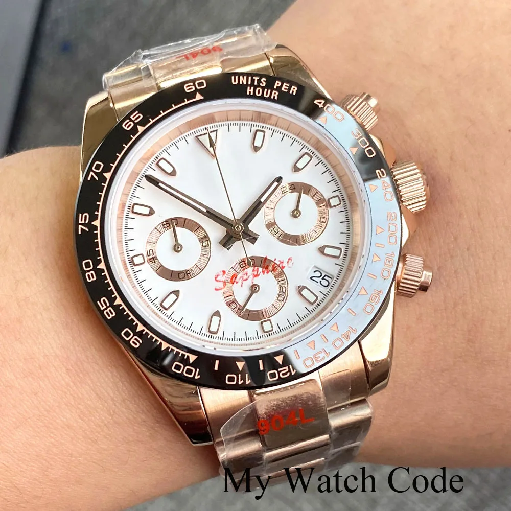 Nologo Moon Watch Rose Gold Speed Chronograph VK63 SS Quartz Watch for Men Custom logo 904L Bracelet Luxury Sport Clock Relogio
Nologo Moon Watch Rose Gold Speed Chronograph VK63 SS Quartz Watch for Men Custom logo 904L Bracelet Luxury Sport Clock Relogio