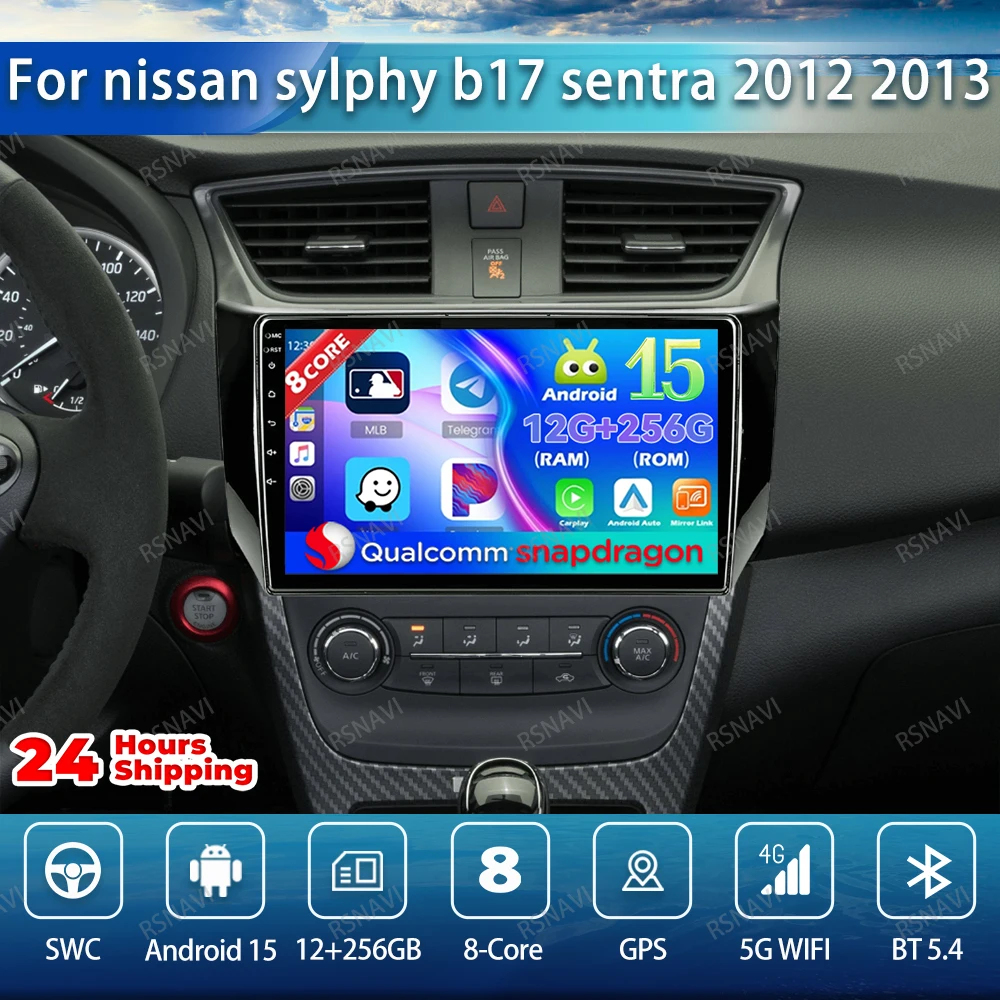 Android 15 Car Radio For Nissan Sylphy B17 Sentra 2012 2013 - 2018 GPS Viedo Player 5G WIFI AI Voice Wireless Carplay Auto DSP
Android 15 Car Radio For Nissan Sylphy B17 Sentra 2012 2013 - 2018 GPS Viedo Player 5G WIFI AI Voice Wireless Carplay Auto DSP