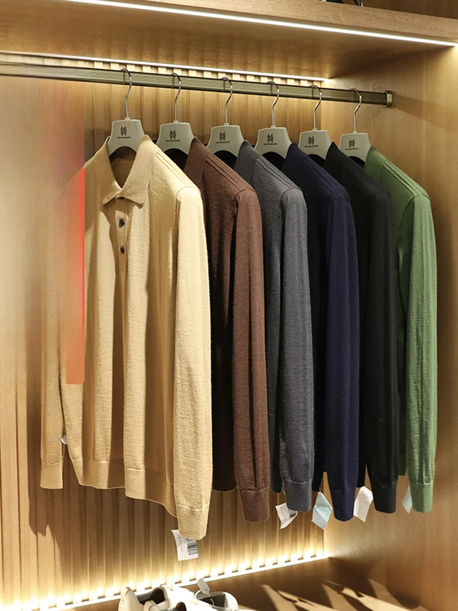 Faionable Busin Casual Knitted Woolen irt for Men Long Sve Pure Color Collared T-irt Spring Season Stand Fit
Faionable Busin Casual Knitted Woolen irt for Men Long Sve Pure Color Collared T-irt Spring Season Stand Fit