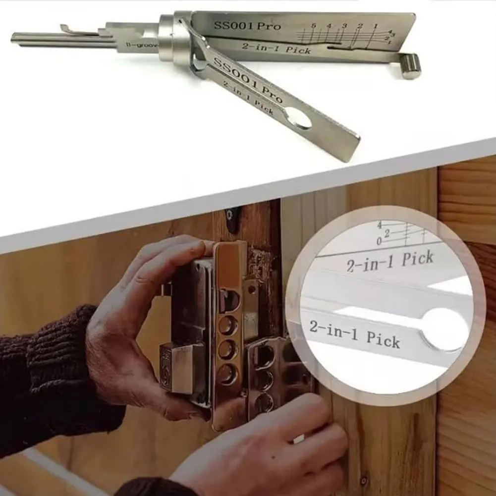 2 in 1 Stainless Steel Key Decoder Portable Precision Hook And Pickup Hand Tool Lock Decoder Maintenance Repair Kit
2 in 1 Stainless Steel Key Decoder Portable Precision Hook And Pickup Hand Tool Lock Decoder Maintenance Repair Kit