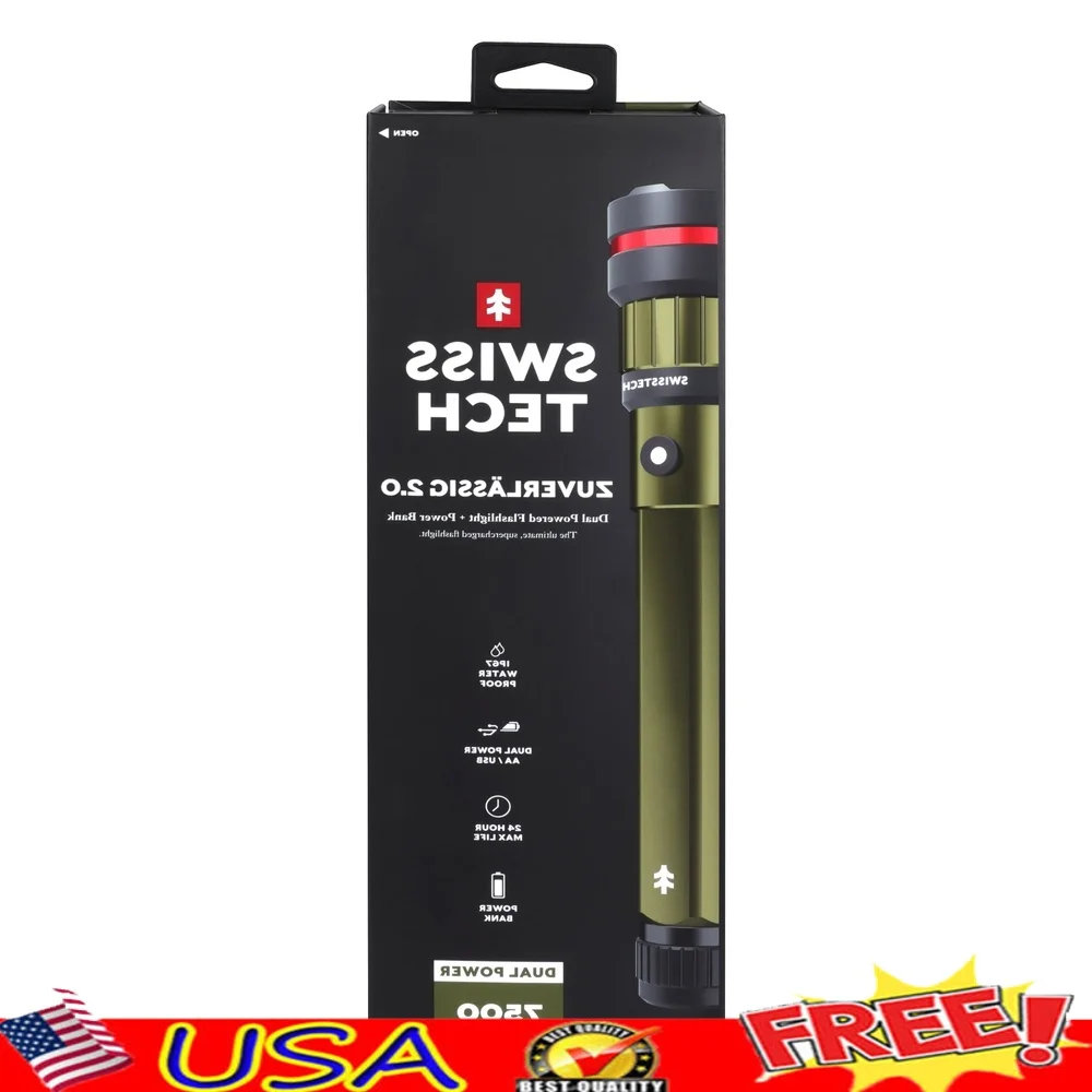 7500 Lumen Rechargeable LED Flashlight Dual Power AA USB Charging Bank IP67 Waterproof Tactical Torch 4 Modes Emergency Light
7500 Lumen Rechargeable LED Flashlight Dual Power AA USB Charging Bank IP67 Waterproof Tactical Torch 4 Modes Emergency Light