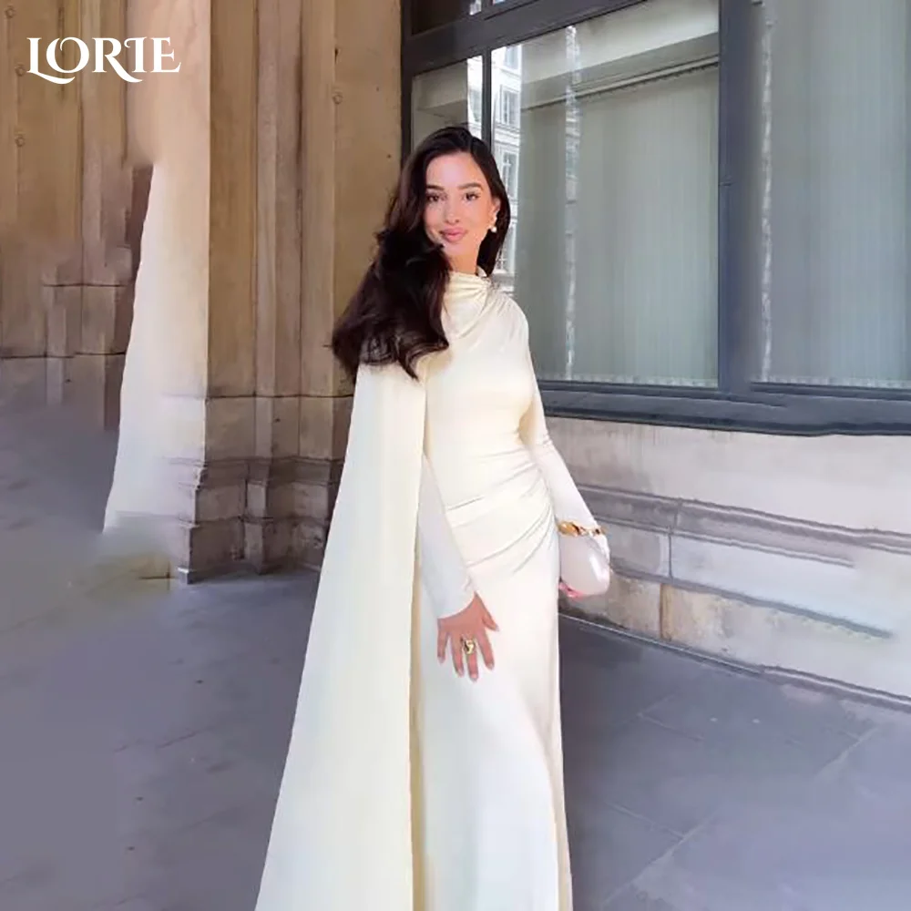 LORIE Modest Crepe Saudi Evening Dresses Elegant Flared Long Sleeves A-Line Pleats Arabia Prom Gown Party Dresses Customized
LORIE Modest Crepe Saudi Evening Dresses Elegant Flared Long Sleeves A-Line Pleats Arabia Prom Gown Party Dresses Customized