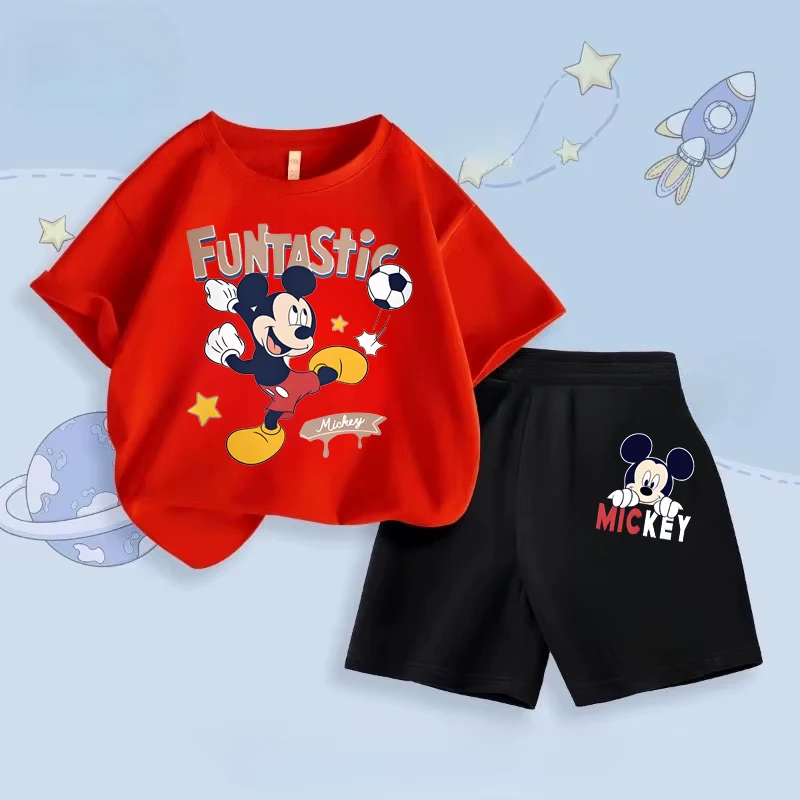 Disney Mickey Printed Set Kids Short Sleeve T-Shirt And Shorts 2-Piece Outfits Baby Boys Suit Children's Casual Summer Clothes
Disney Mickey Printed Set Kids Short Sleeve T-Shirt And Shorts 2-Piece Outfits Baby Boys Suit Children's Casual Summer Clothes