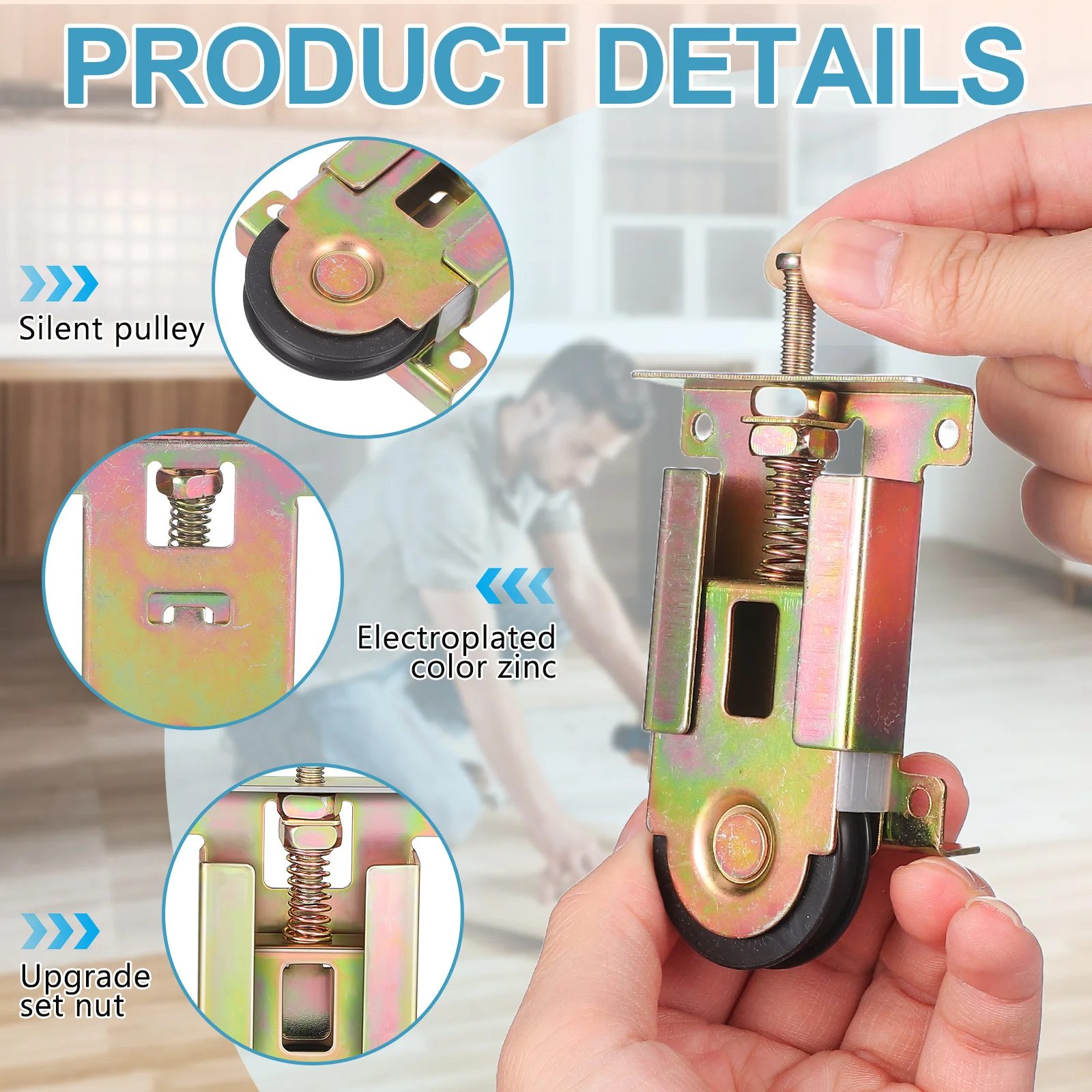 2pcs Sliding Closet Door Rollers Replacement Ball Bearing Wheels For Wood Metal Frame Mirror Doors Height Adjustable Wardrobe
2pcs Sliding Closet Door Rollers Replacement Ball Bearing Wheels For Wood Metal Frame Mirror Doors Height Adjustable Wardrobe