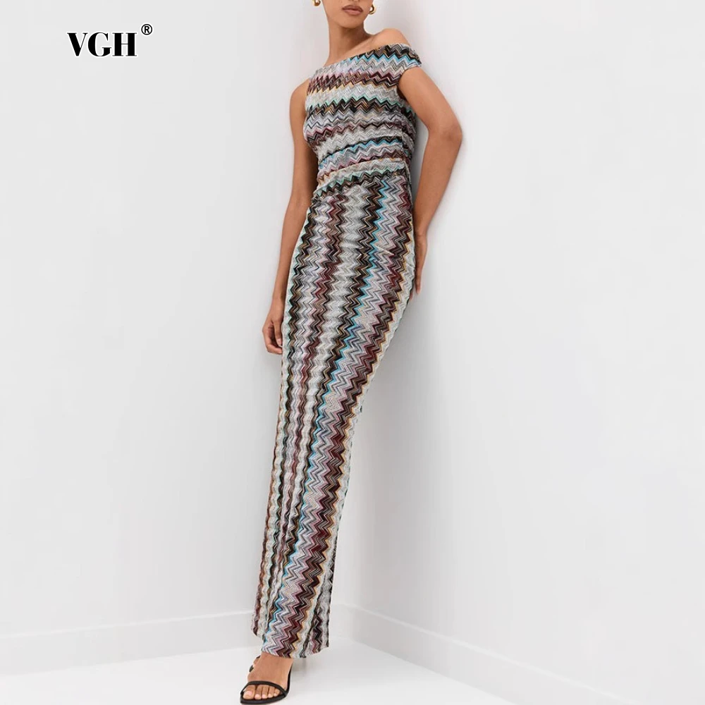 VGH Striped Slimming Bodycon Dresses for Women Diagonal Collar Off One Shoulder High Waist Spliced Zipper Party Dress Female New
VGH Striped Slimming Bodycon Dresses for Women Diagonal Collar Off One Shoulder High Waist Spliced Zipper Party Dress Female New