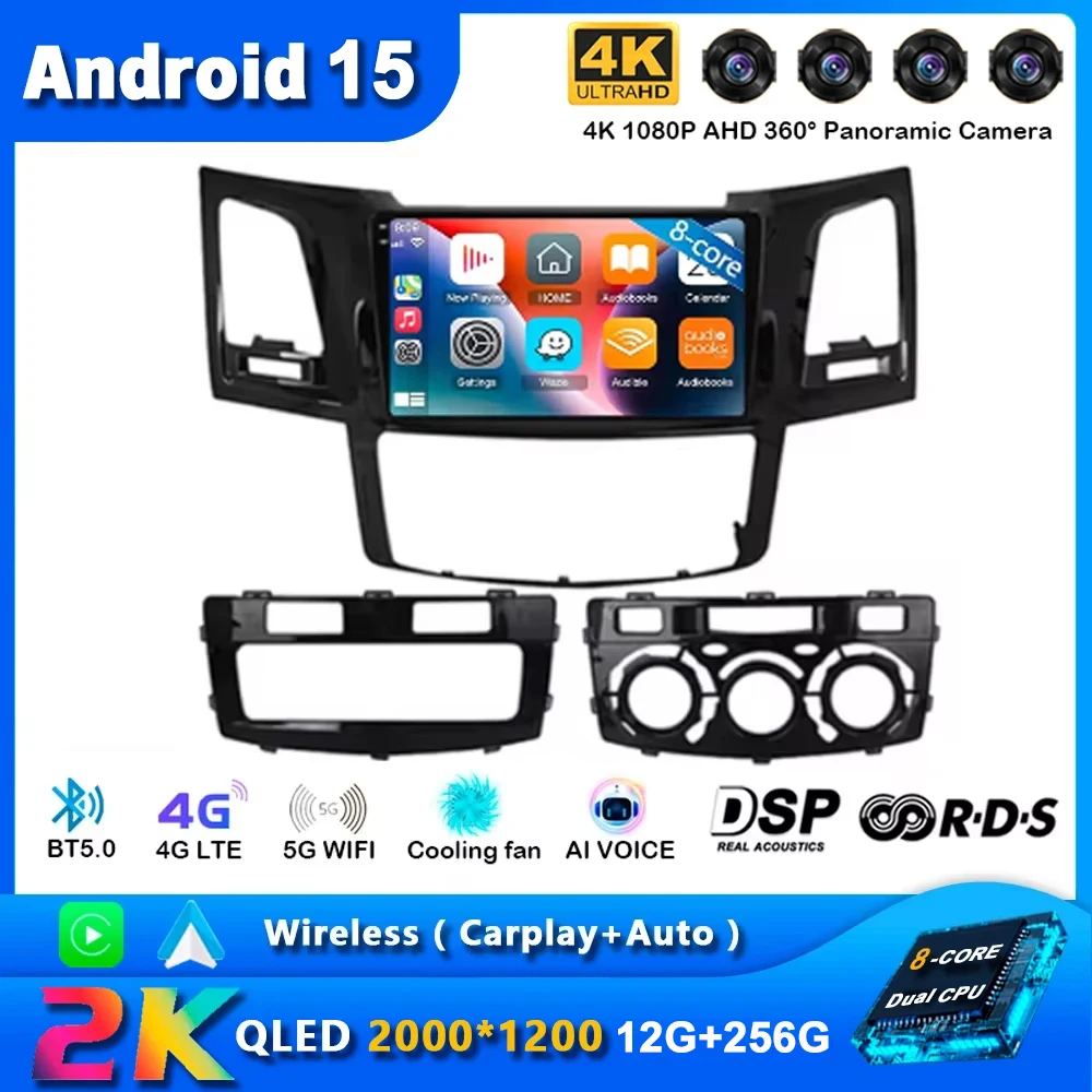 Android 15 Car Radio For Toyota Fortuner HILUX Revo Vigo 2007 - 2015 Navigation Multimedia Player Stereo WiFi+4G Head Unit Video
Android 15 Car Radio For Toyota Fortuner HILUX Revo Vigo 2007 - 2015 Navigation Multimedia Player Stereo WiFi+4G Head Unit Video