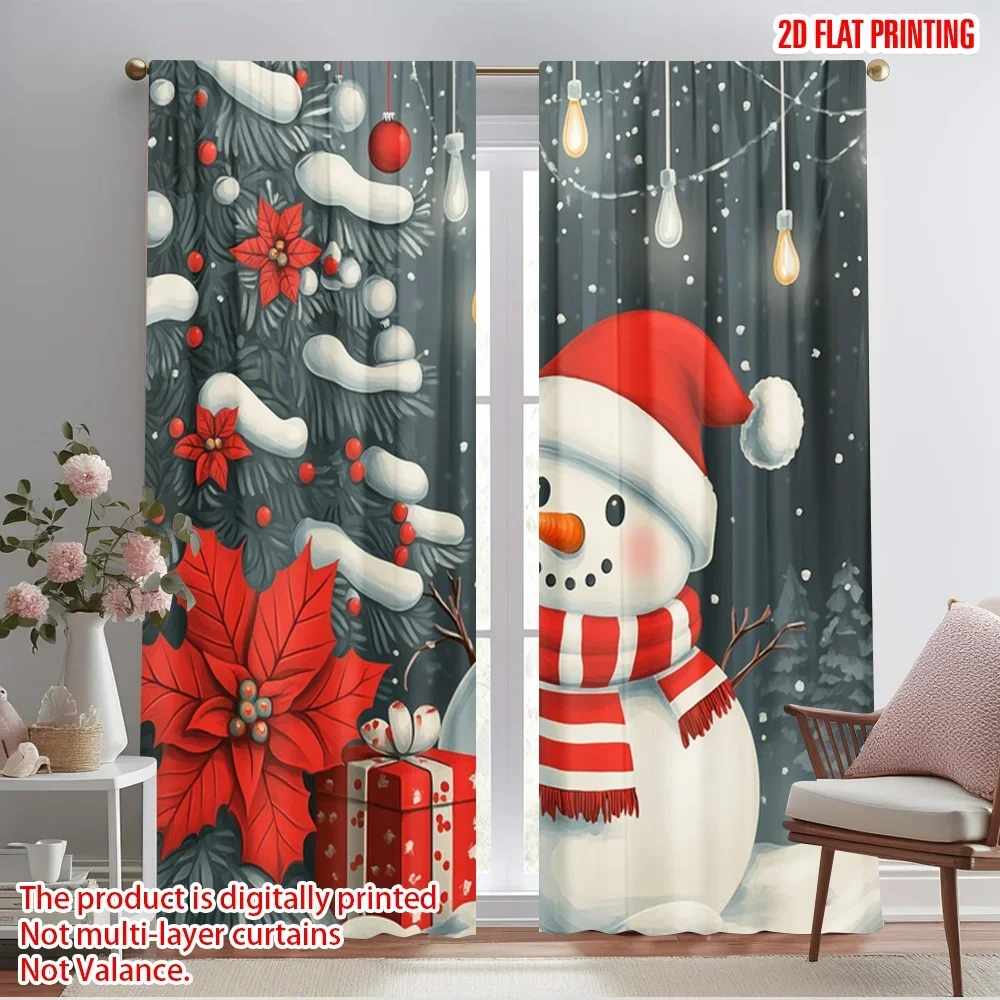 2pcs,2D plane printing Popular Curtain Panels Cute Snowman Christmas Poinsettia Gift Durable 100% Polyester Fabric (without rod)
2pcs,2D plane printing Popular Curtain Panels Cute Snowman Christmas Poinsettia Gift Durable 100% Polyester Fabric (without rod)