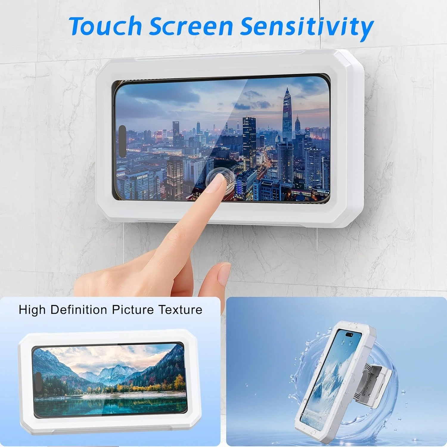 Fixed Universal Waterproof and Anti-fog Mobile Phone Case for Bathroom Shower Phone Holder Wall Phone Mount Anti Fog Shower Case
Fixed Universal Waterproof and Anti-fog Mobile Phone Case for Bathroom Shower Phone Holder Wall Phone Mount Anti Fog Shower Case