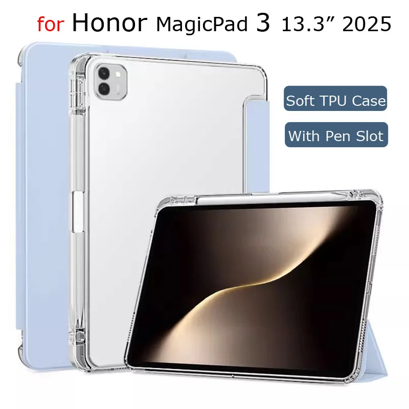 for Huawei Honor Pad MagicPad 3 13.3 Inch 2025 Pad 10 12.1" 9 MagicPad 2 GT Pro Soft TPU Tri-fold Tablet Case with Pen Holder
for Huawei Honor Pad MagicPad 3 13.3 Inch 2025 Pad 10 12.1" 9 MagicPad 2 GT Pro Soft TPU Tri-fold Tablet Case with Pen Holder