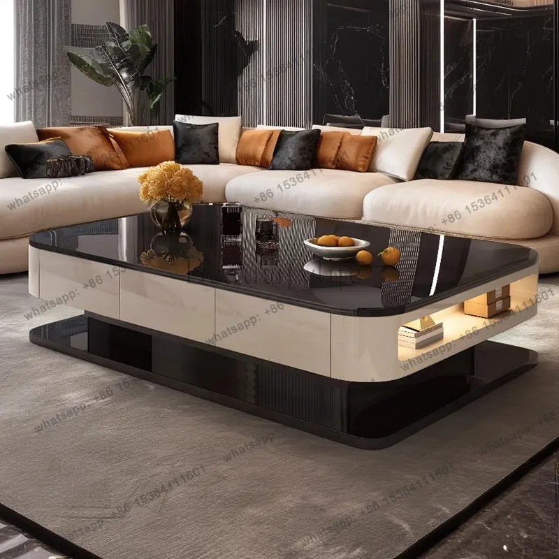 Living room household double-layer tea table heightened modern simple large apartment coffee table 1.6 lengthened
Living room household double-layer tea table heightened modern simple large apartment coffee table 1.6 lengthened