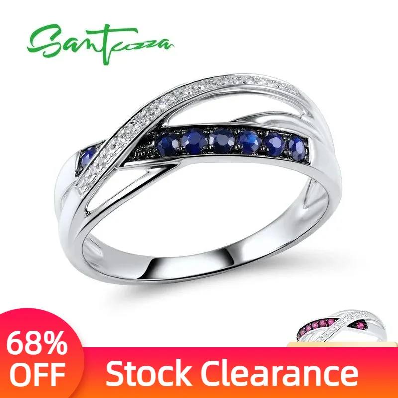 SANTUZZA 100% 925 Sterling Silver Ring For Women Sparkling Created Ruby Blue Nano Cubic Zirconia anillos Trendy Fashion Jewelry
SANTUZZA 100% 925 Sterling Silver Ring For Women Sparkling Created Ruby Blue Nano Cubic Zirconia anillos Trendy Fashion Jewelry