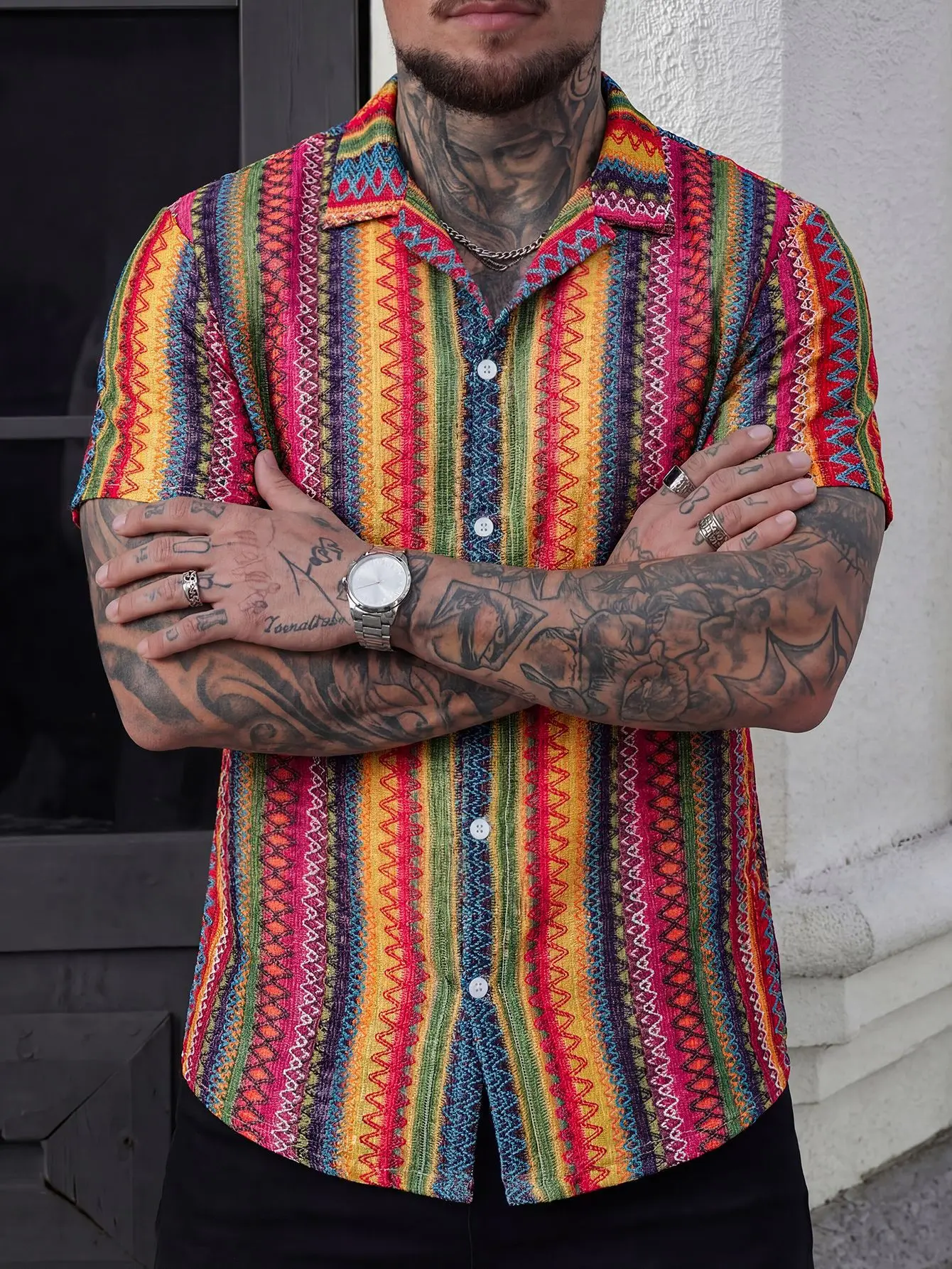 2026 Summer New Men's Pattern Flip Collar Knitted Hook Flower Short Sleeve Shirt Outdoor Beach Vacation Casual Breathable Top
2026 Summer New Men's Pattern Flip Collar Knitted Hook Flower Short Sleeve Shirt Outdoor Beach Vacation Casual Breathable Top