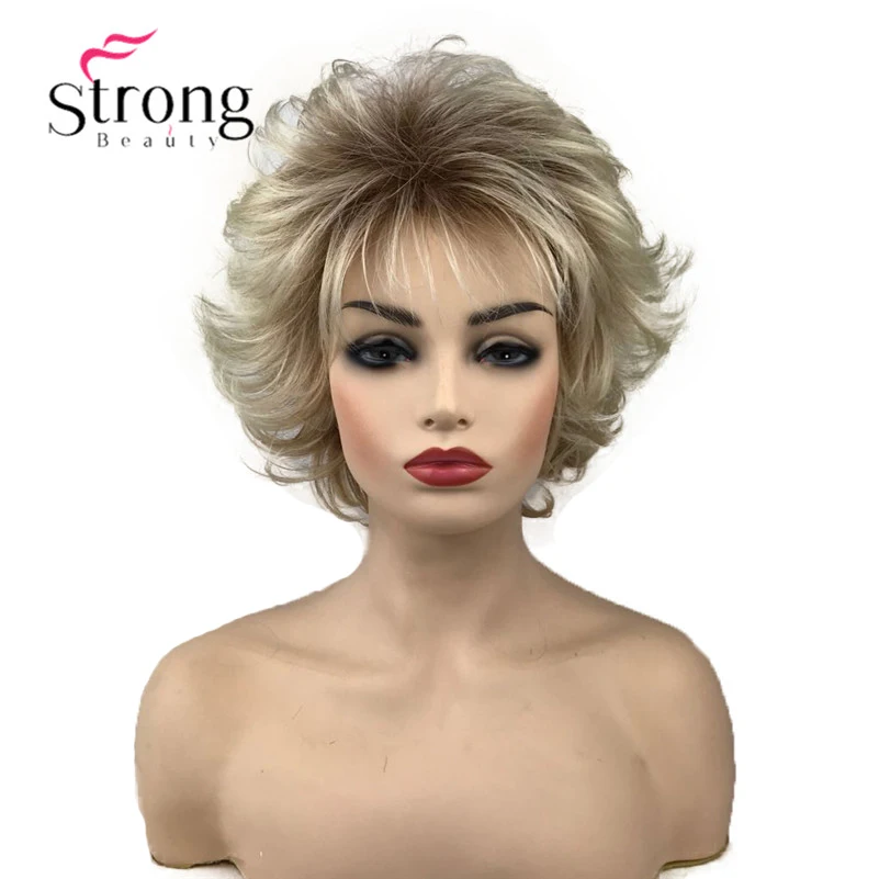 StrongBeauty Короткие блондинки с темными корнями Ombre Choppy Layers Синтетические волосы Парики для женщин
StrongBeauty Короткие блондинки с темными корнями Ombre Choppy Layers Синтетические волосы Парики для женщин