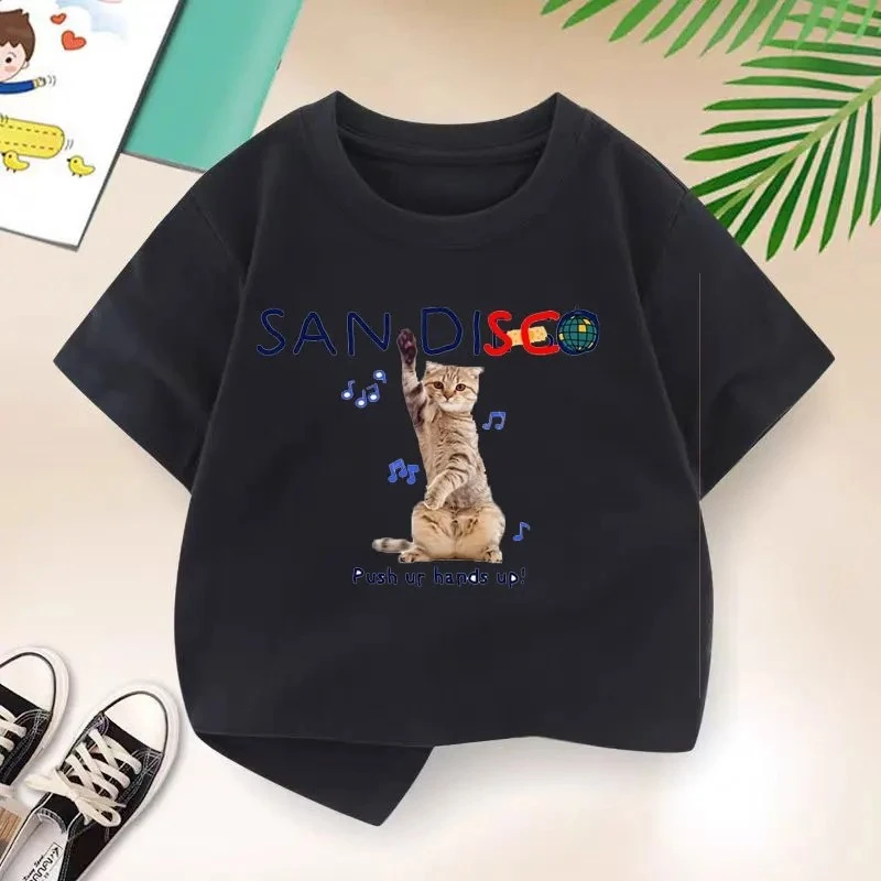 Футболка с графическим принтом Cat Dancing Disco для маленьких мальчиков, небесно-голубые топы, футболка, лето 2029, детская одежда, повседневная рубашка с круглым вырезом для детей
Футболка с графическим принтом Cat Dancing Disco для маленьких мальчиков, небесно-голубые топы, футболка, лето 2029, детская одежда, повседневная рубашка с круглым вырезом для детей