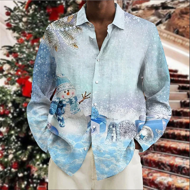 3D Christmas Snowman Printed Tiger Pattern Long Sleeve Xmas Shirt for Men with Casual Button Santa Claus Top Christmas Goods
3D Christmas Snowman Printed Tiger Pattern Long Sleeve Xmas Shirt for Men with Casual Button Santa Claus Top Christmas Goods