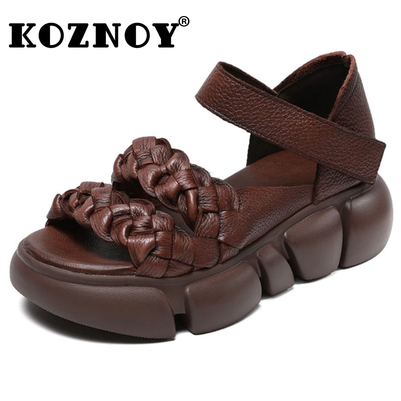 Плетеные сандалии из натуральной кожи на платформе 4 см
Плетеные сандалии из натуральной кожи на платформе 4 см