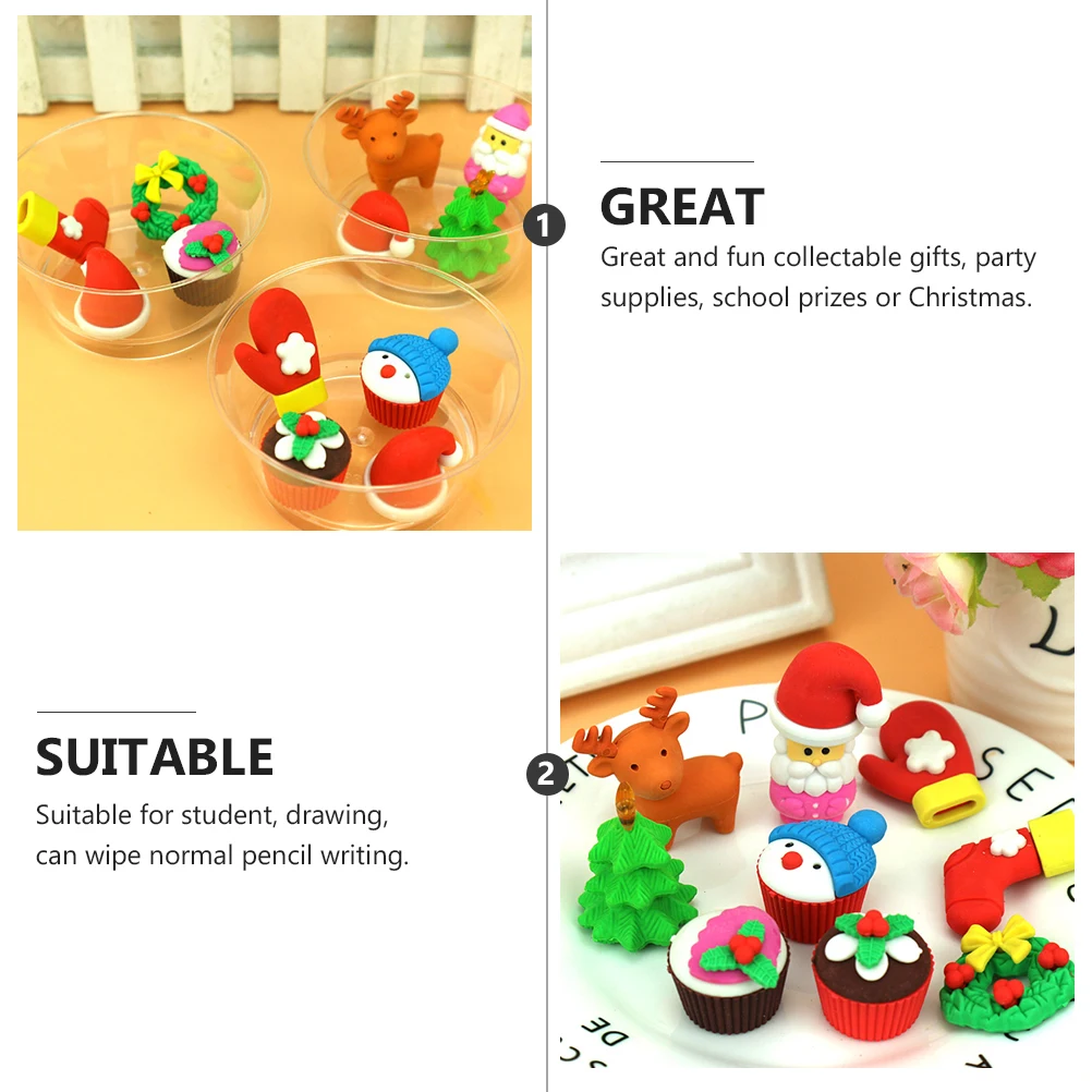 12 PCS Santa Eraser Christmas Girl Presents Kids Gift Erasers Student High Capacity Stationery
12 PCS Santa Eraser Christmas Girl Presents Kids Gift Erasers Student High Capacity Stationery