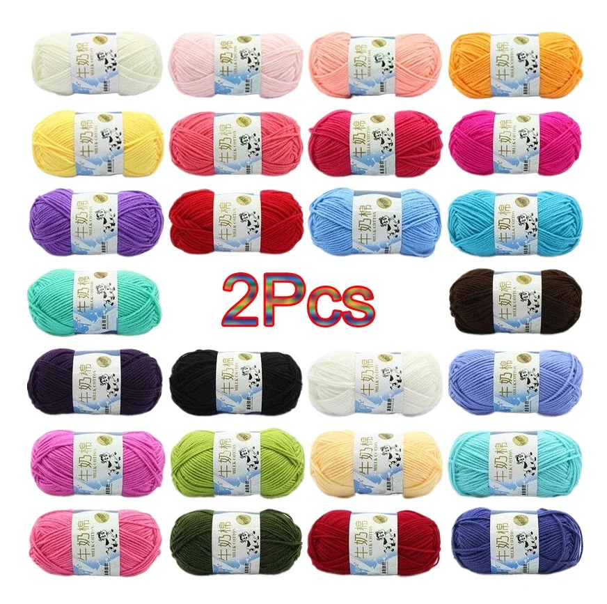 2Pcs total 100g Crochet and Knitting Milk Cotton yarn Knit line Crocheting Sweater Hat Dolls bag blanket Sewing tufting threads
2Pcs total 100g Crochet and Knitting Milk Cotton yarn Knit line Crocheting Sweater Hat Dolls bag blanket Sewing tufting threads