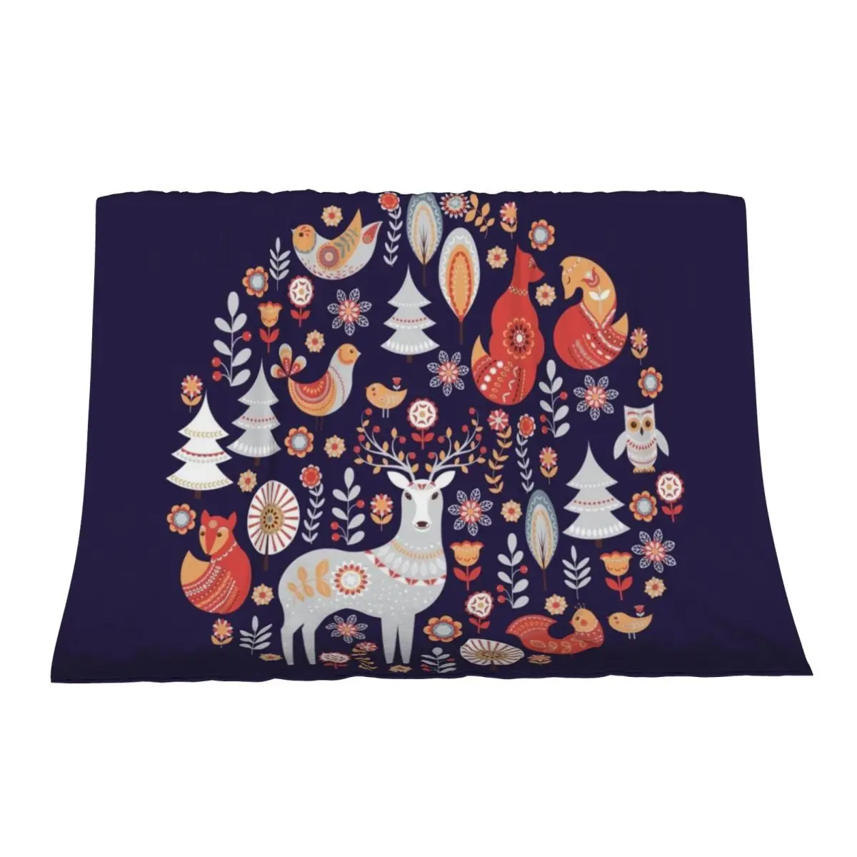 Fairy-tale forest. Foxes, deer, birds, owls, flowers and herbs on a blue background. Throw Blanket halloween Blankets
Fairy-tale forest. Foxes, deer, birds, owls, flowers and herbs on a blue background. Throw Blanket halloween Blankets