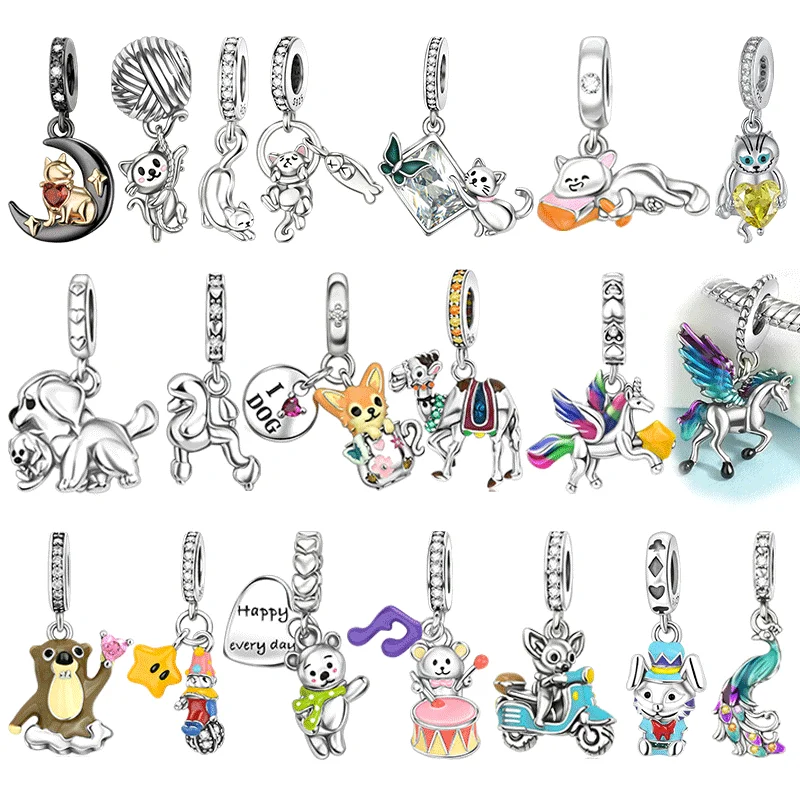 Animals Series Original Charms Beads 925 Sterling Silver Dog Cat Pets Fit Bracelet DIY Lovely Pendants for Woman Fashion Jewelry
Animals Series Original Charms Beads 925 Sterling Silver Dog Cat Pets Fit Bracelet DIY Lovely Pendants for Woman Fashion Jewelry