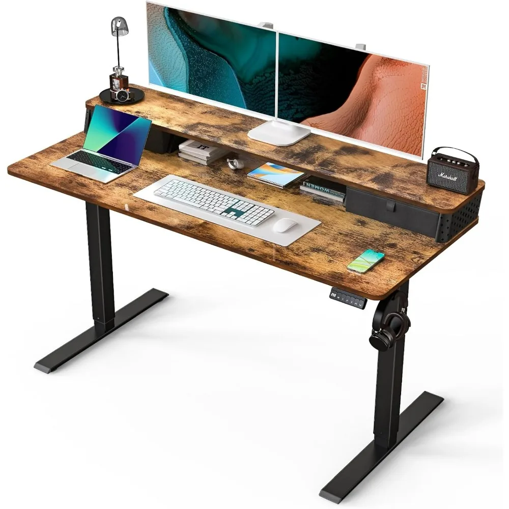 Electric Standing Desk with 2 Drawers 55''x 24'' Adjustable Height Sit to Stand Up Desk with Storage Shelf, C-Clamp Mount Compat
Electric Standing Desk with 2 Drawers 55''x 24'' Adjustable Height Sit to Stand Up Desk with Storage Shelf, C-Clamp Mount Compat