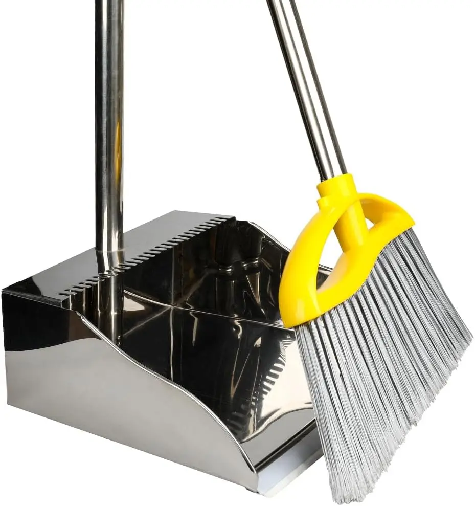 StainlSteel Dustpan with Outdoor Stiff Bristles Broom,Long Handle Metal Dust Pan and Heavy Duty Broom for Home,Lobby,Office
StainlSteel Dustpan with Outdoor Stiff Bristles Broom,Long Handle Metal Dust Pan and Heavy Duty Broom for Home,Lobby,Office