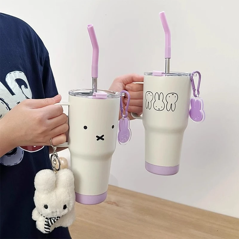 Cartoon Miffy Water Cup Large Capacity Stainless Steel Straw Coffee Cup High-value Portable Portable Thermos Cup Christmas Gift
Cartoon Miffy Water Cup Large Capacity Stainless Steel Straw Coffee Cup High-value Portable Portable Thermos Cup Christmas Gift