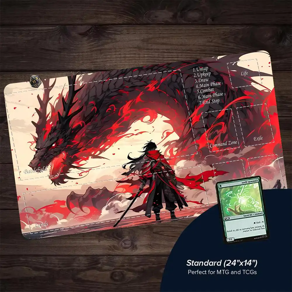 The Dragon-riding Magic playmat rubber antislip edge locking pc accessories 35x60cm gaming mats Trading Card Game gamer desk mat
The Dragon-riding Magic playmat rubber antislip edge locking pc accessories 35x60cm gaming mats Trading Card Game gamer desk mat