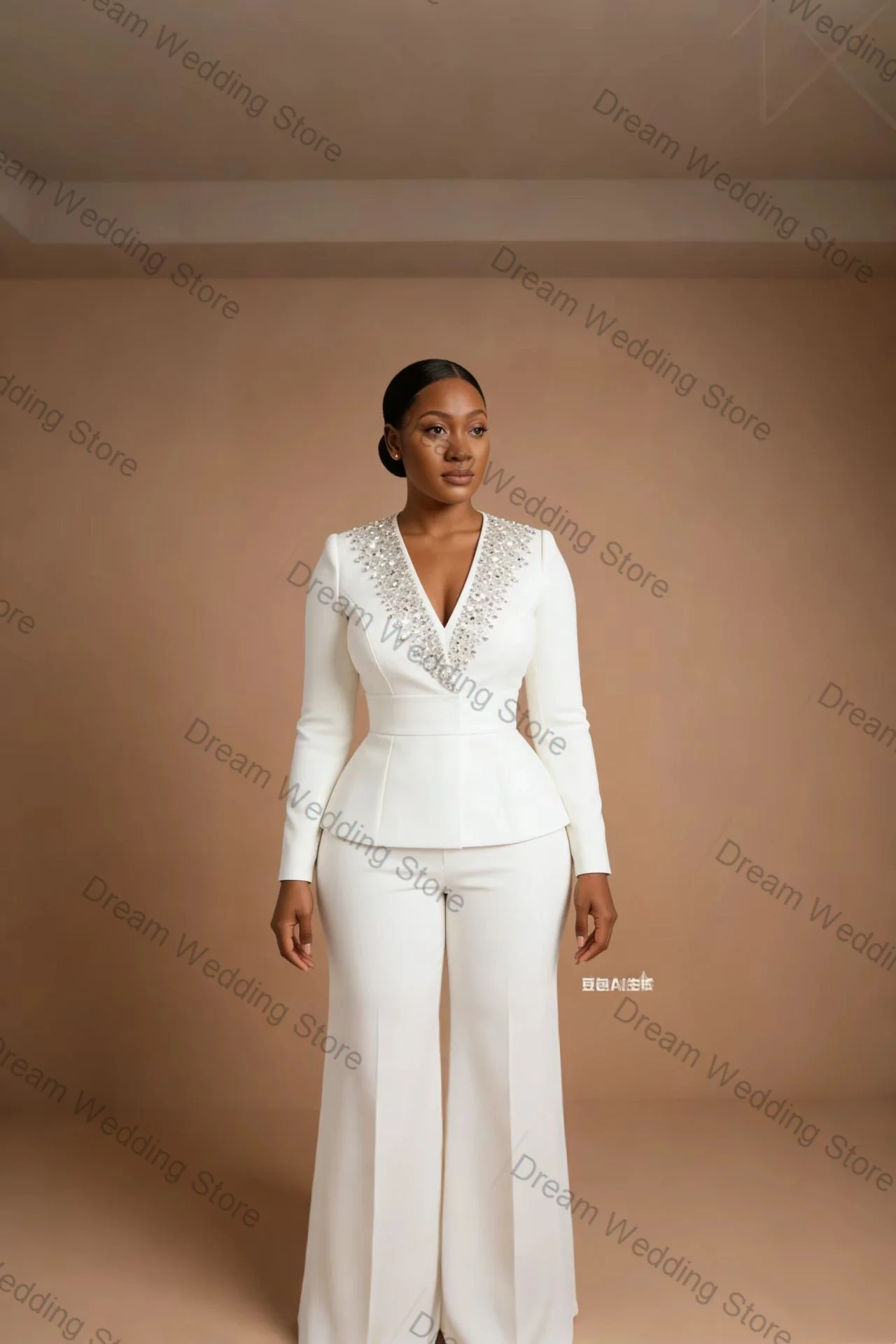 Crystals White Women Suit Set 2 Pcs Blazer+Pants Trousers Cotton Spring Formal Office Lady Jacket Customized Wedding Guest Coat
Crystals White Women Suit Set 2 Pcs Blazer+Pants Trousers Cotton Spring Formal Office Lady Jacket Customized Wedding Guest Coat