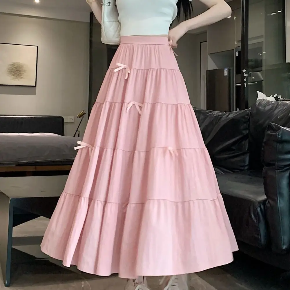 Bowknot Tiered Midi Skirt Pleated Hight Waist Long Cake A-line Skirts Solid Color Korea Style Seven Point Long Dress Girl
Bowknot Tiered Midi Skirt Pleated Hight Waist Long Cake A-line Skirts Solid Color Korea Style Seven Point Long Dress Girl