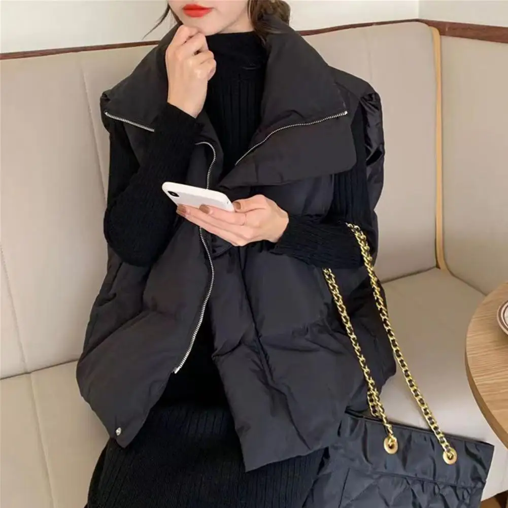 Commuting Style Vest Stylish Women's Winter Cotton Coat With Turn-down Collar Thickened Padded Design Windproof Zipper For Wear
Commuting Style Vest Stylish Women's Winter Cotton Coat With Turn-down Collar Thickened Padded Design Windproof Zipper For Wear