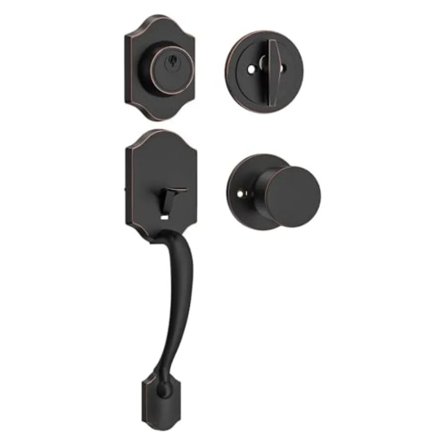 Front Door Handle and Deadbolt Set, Single Cylinder Exterior Front Door Lock Set with Interior Door Knob, Front Door Knob Rever
Front Door Handle and Deadbolt Set, Single Cylinder Exterior Front Door Lock Set with Interior Door Knob, Front Door Knob Rever