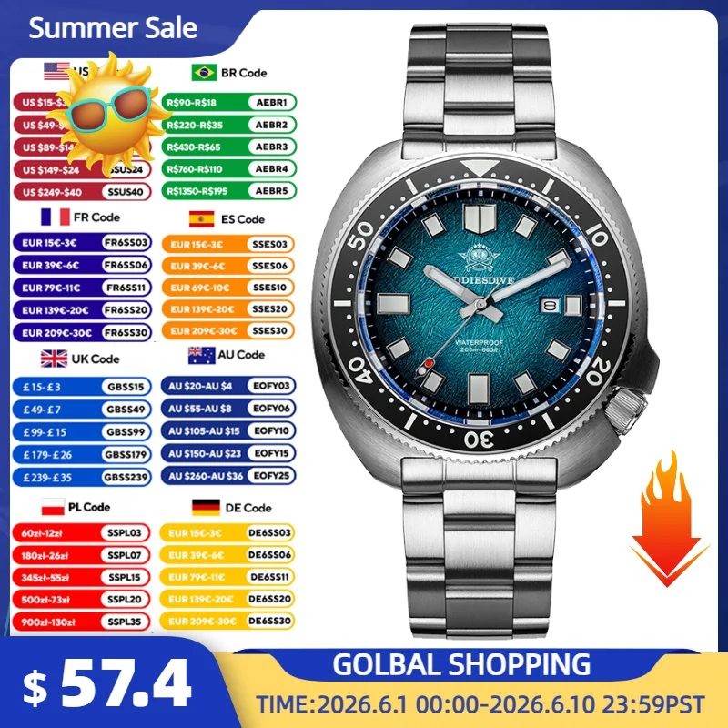 ADDIESDIVE Quartz Man Watch 200m Waterproof Sapphire Glass Super Luminous Ceramic Bezel Stainless Steel Luxury Watches For Man
ADDIESDIVE Quartz Man Watch 200m Waterproof Sapphire Glass Super Luminous Ceramic Bezel Stainless Steel Luxury Watches For Man