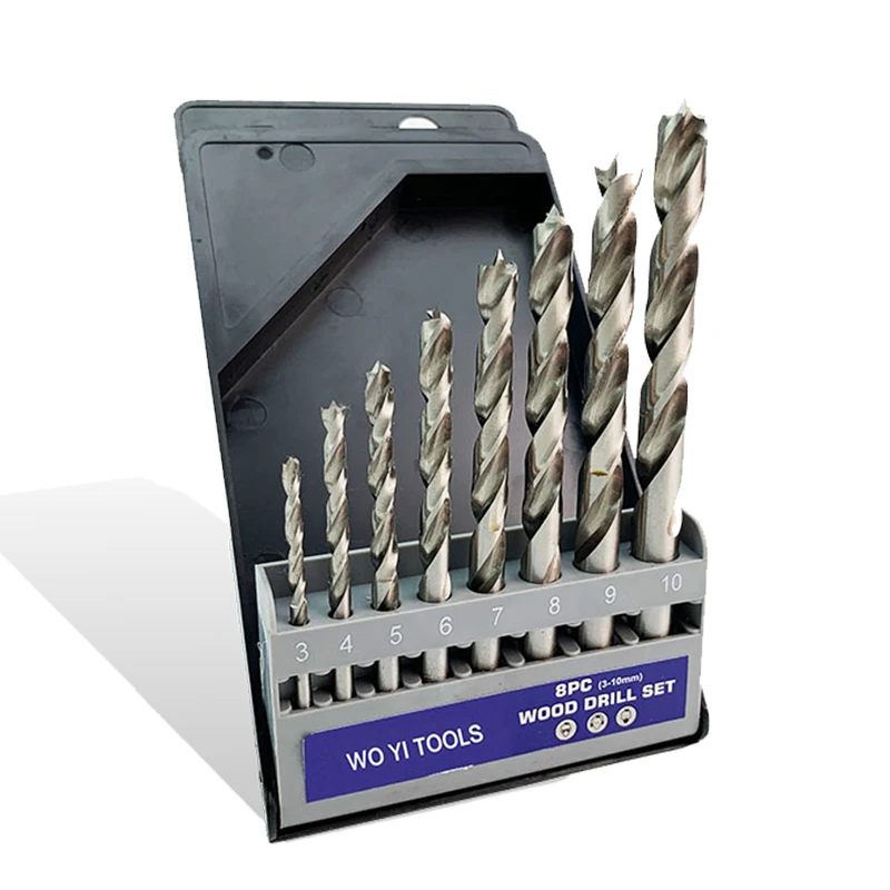 Brad Point Twist Drill Bits for Woodworking 3mm - 10mm High Speed Steel Round Shank Wood Drill Bit
Brad Point Twist Drill Bits for Woodworking 3mm - 10mm High Speed Steel Round Shank Wood Drill Bit