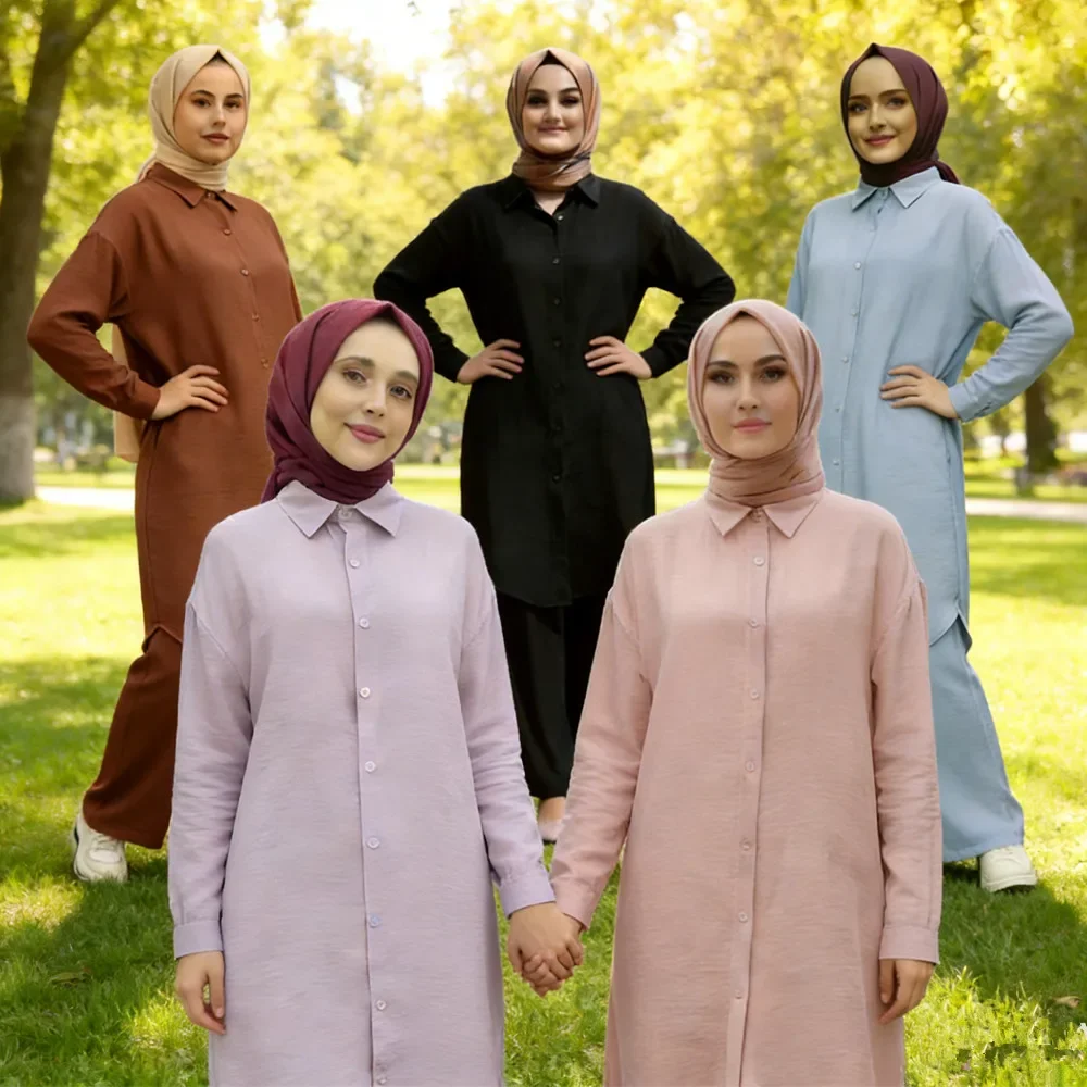 Eid Muslim Sets for Women Turkey Dubai Abaya Long Sleeve Shirt Set Pants Suit Abayas Islam Outifits Femme Musulmane Ensembles
Eid Muslim Sets for Women Turkey Dubai Abaya Long Sleeve Shirt Set Pants Suit Abayas Islam Outifits Femme Musulmane Ensembles