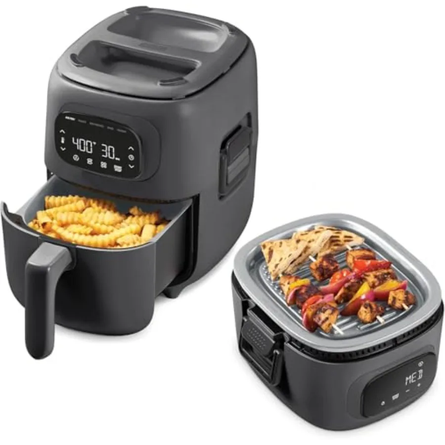 Flip Fry Digital 2-in-1 Grill Air Fryer for home cooking, forged iron body, black, AirCrisp technology, ceramic nonstick grill
Flip Fry Digital 2-in-1 Grill Air Fryer for home cooking, forged iron body, black, AirCrisp technology, ceramic nonstick grill