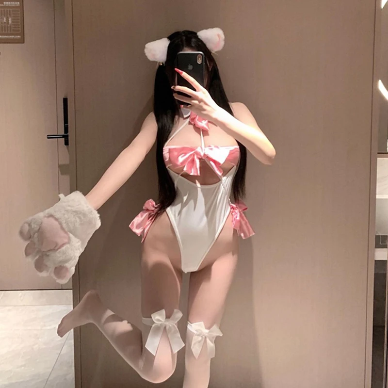 Anime Cute Pink Cat Girl Uniform Cosplay Costume Sexy Hollow See Through Bodysuit Underwear Role Play Outfits Lingerie Nightwear
Anime Cute Pink Cat Girl Uniform Cosplay Costume Sexy Hollow See Through Bodysuit Underwear Role Play Outfits Lingerie Nightwear