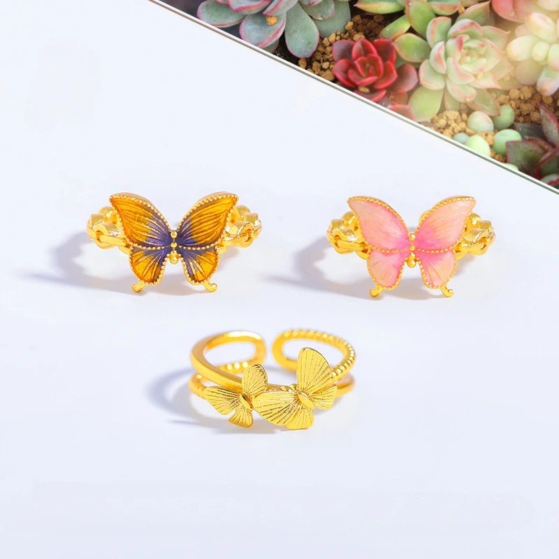 100% K18 Gold Color Enamel Gradient Butterfly Ring for Women Gold Color Engagement Wedding Fine Jewelry Open Ring Gifts
100% K18 Gold Color Enamel Gradient Butterfly Ring for Women Gold Color Engagement Wedding Fine Jewelry Open Ring Gifts