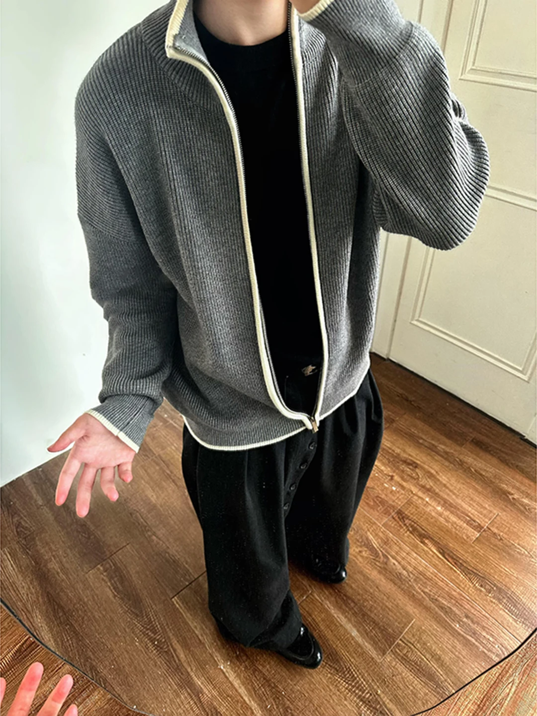 ay Cardigan Sweater Men's Spring Autumn Lazy Sle Patchwork Stand Collar Knitted American Retro Light Maturi Outerwear
ay Cardigan Sweater Men's Spring Autumn Lazy Sle Patchwork Stand Collar Knitted American Retro Light Maturi Outerwear