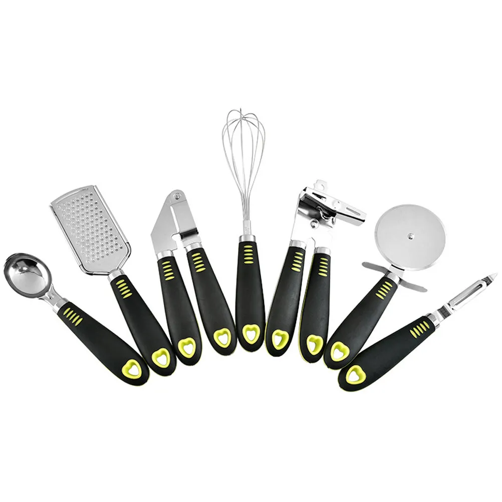 7Pcs Kitchen Utensils Set Stainless Steel Cooking Tools with Ergonomic Handles Pizza Wheel Cheese Grater Can Opener Garlic Press
7Pcs Kitchen Utensils Set Stainless Steel Cooking Tools with Ergonomic Handles Pizza Wheel Cheese Grater Can Opener Garlic Press