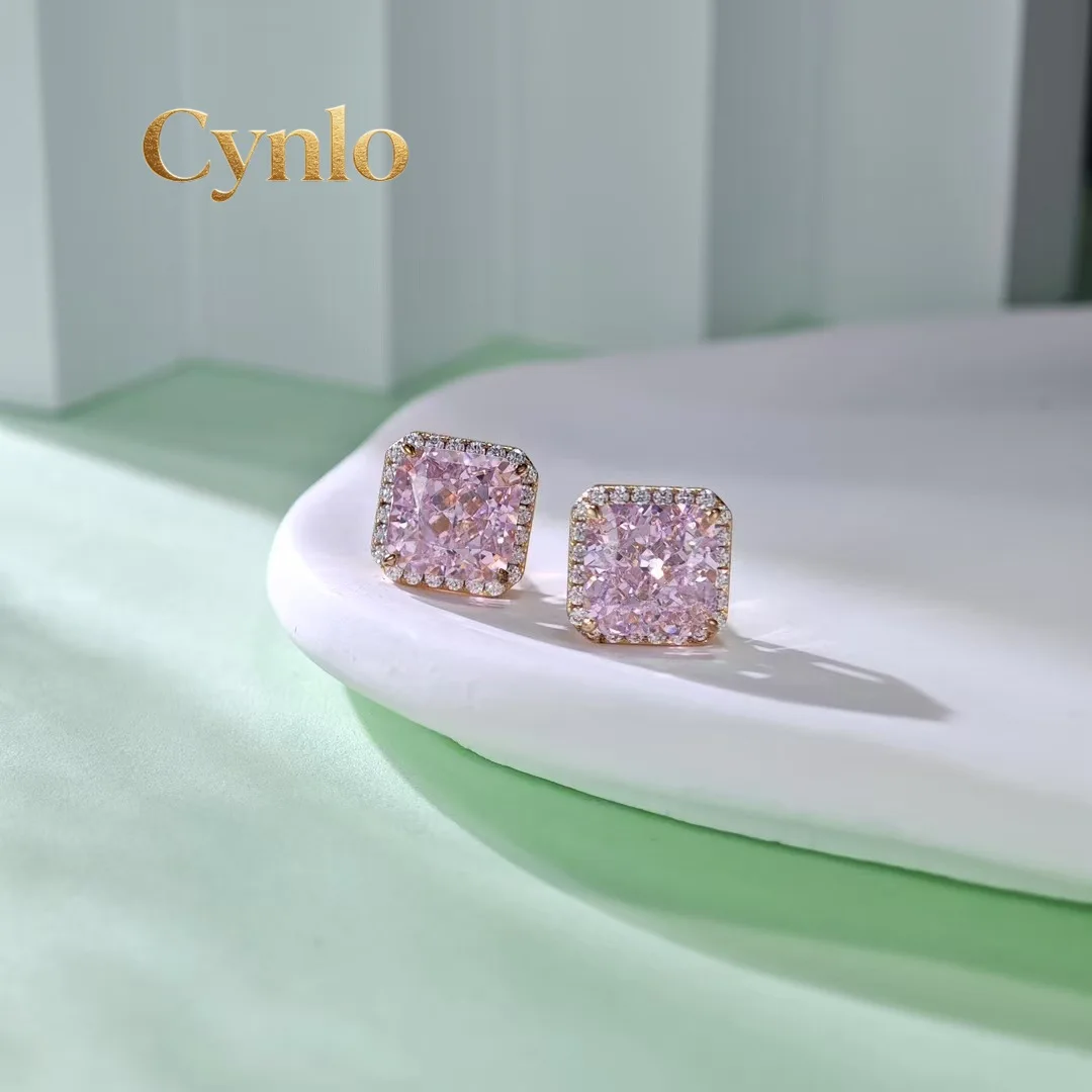Cynlo Jewelry Luxury 100% Real 18k Gold Women's Ice Flower Cut Pink Square Diamond Earrings
Cynlo Jewelry Luxury 100% Real 18k Gold Women's Ice Flower Cut Pink Square Diamond Earrings