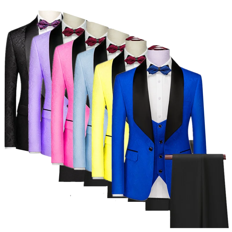 Fashion Men Luxury Jacquard Suit 3 Piece Black / White / Blue New Male Wedding Prom Party Patchwork Blazer and Pant with Vest
Fashion Men Luxury Jacquard Suit 3 Piece Black / White / Blue New Male Wedding Prom Party Patchwork Blazer and Pant with Vest